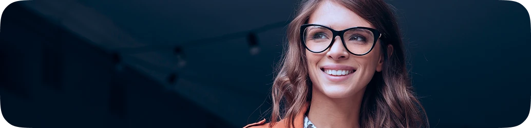 Woman smiling with glasses